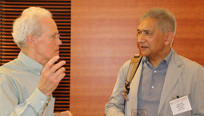 Two men talking