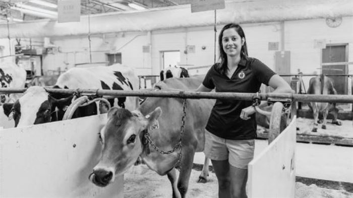 Laura Hernandez with cow