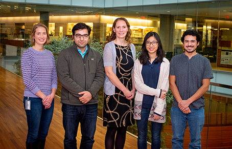 Lab members Andrea Schiefelbein, Kayvan Samimi, Melissa Skala, Dan Pham, Emmanuel Contreras Guzman