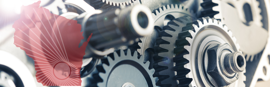 Closeup of metal gears