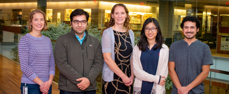 Lab members Andrea Schiefelbein, Kayvan Samimi, Melissa Skala, Dan Pham, Emmanuel Contreras Guzman