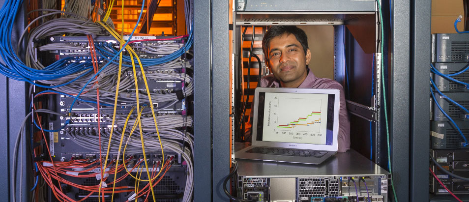 Man standing in computer lab