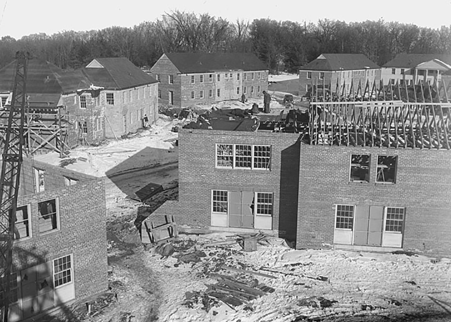 University houses under construction 1951